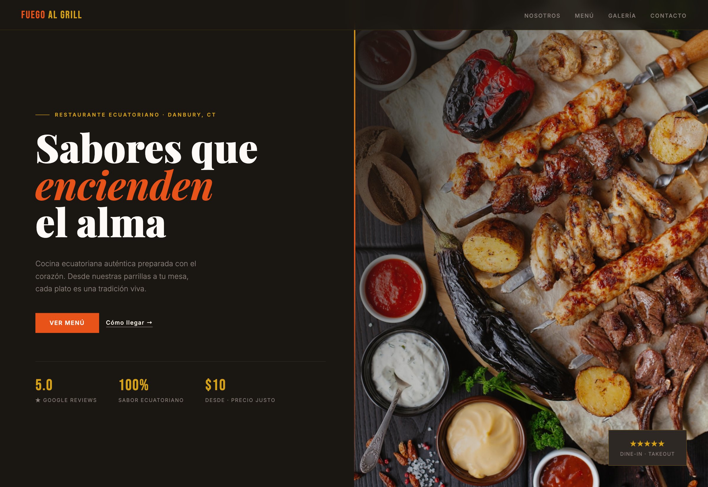 Fuego Al Grill website
